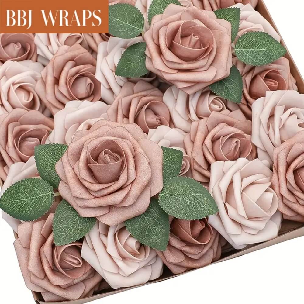 Foam PE Artificial Roses with Stems for Flower Arrangement - Box